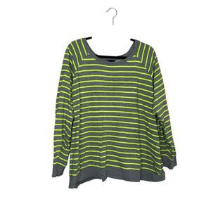 Torrid Green Crew Neck  Striped Sweater Size 5